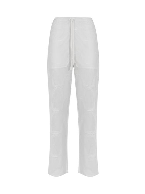 Pantalone traforato in cotone Latte Alpha studio | AD-6561Q2003